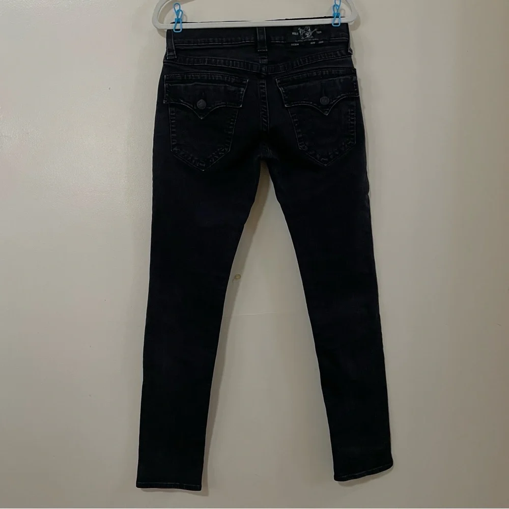 True Religion Men’s Rocco Relaxed Black Denim Skinny Jeans (Size: 30)
